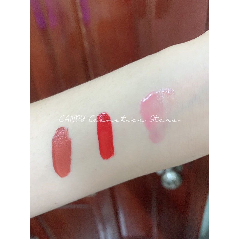 Son Filler Collagen Chuối Khử Thâm Parea cùng son màu Chu Lipstick, giúp môi căng mọng hồng hào