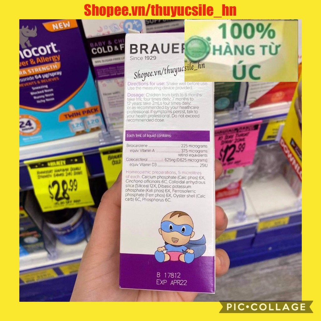 Siro Tăng Đề Kháng Brauer Immunity 100ml - Xuất xứ Úc