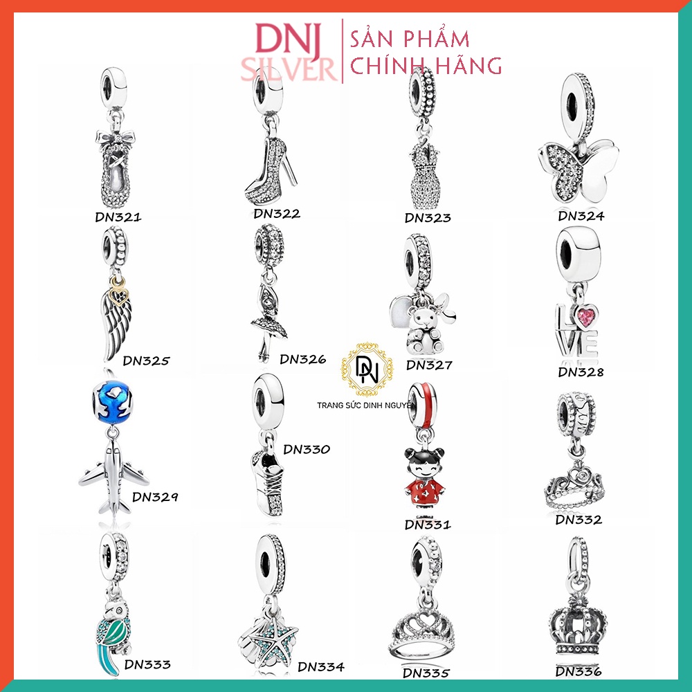 Charm bạc 925 cao cấp, bộ tổng hợp các mẫu charm bạc DNJ để mix vòng charm - Bộ sản phẩm từ DN321 đến DN336