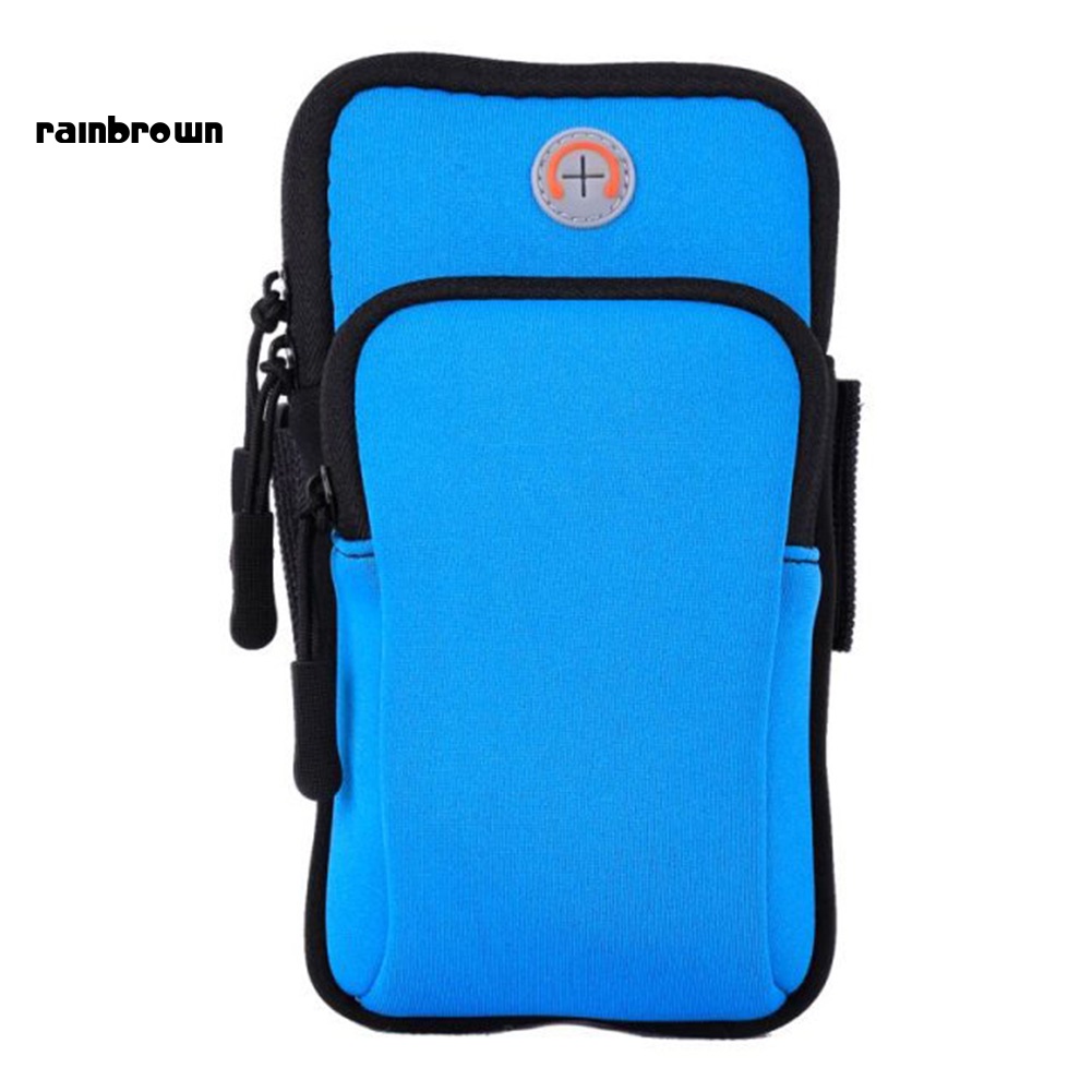 Túi Đeo Cánh Tay Nylon Màu Trơn Khóa Kéo Chống Thấm Nước Khi Chạy Bộ Cho Nam Và Nữ