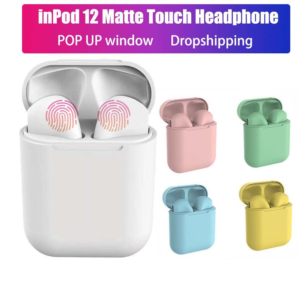 Tai nghe không dây bluetooth 5.0 i12 tws cảm ứng chạm âm thanh nổi