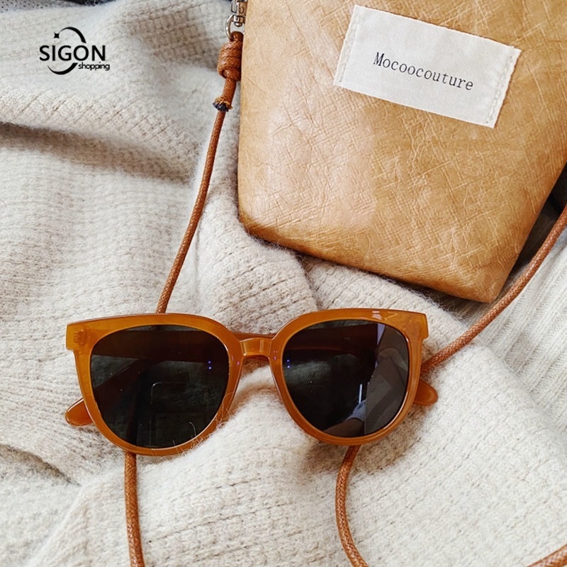 Kính Mát Gọng Lớn Mềm Mại Chống Tia UV Màu Trắng Sữa Thời Trang