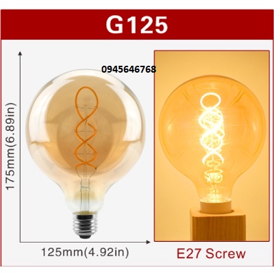 Bóng Led Edison G125; G80 E27-4w xoắn