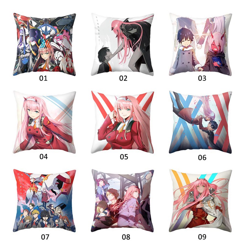 Vỏ Gối Vuông In Hình Nhân Vật Darling In The Franxx Zero 45x45cm