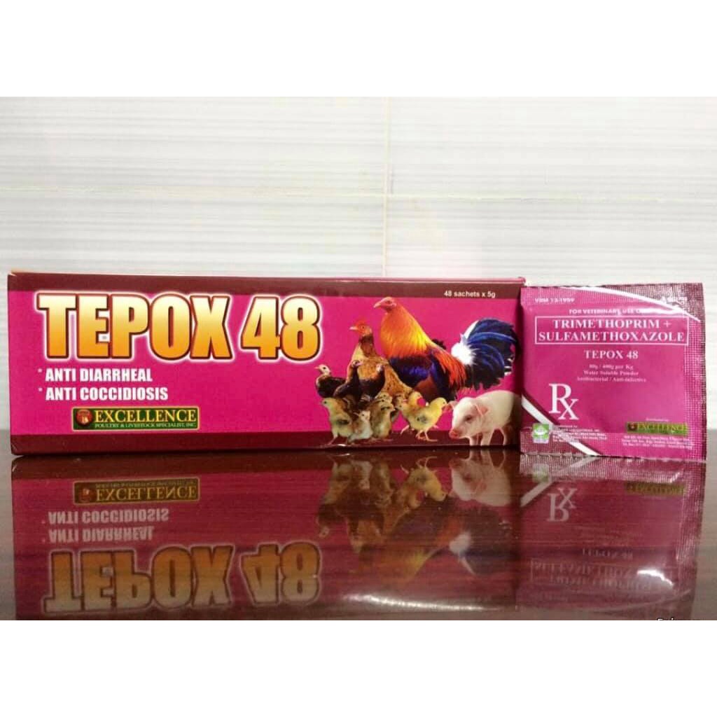 [Giá tốt] Combo 2 gói TEPOX 48 - cầu trùng , tiêu chảy (mỏi gói / 5g)