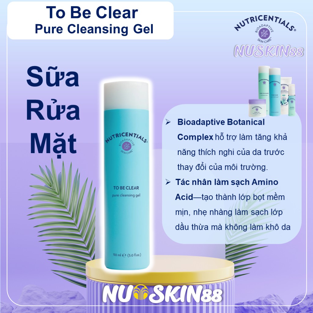 Sữa Rửa mặt Dành Cho Da Dầu & Hỗn Hợp TO BE CLEAR PURE CLEANSING GEL