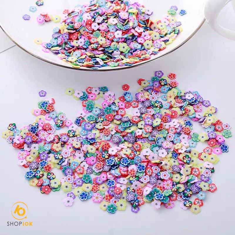 Nail đất sét, cốm cầu vồng, charm làm slime nhiều mẫu