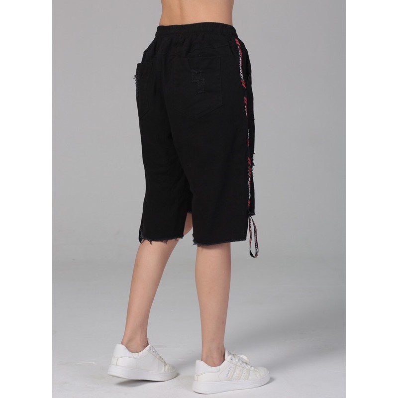 quần ngố big size short màu đen trắng đỏ wash rách size 75-120kg