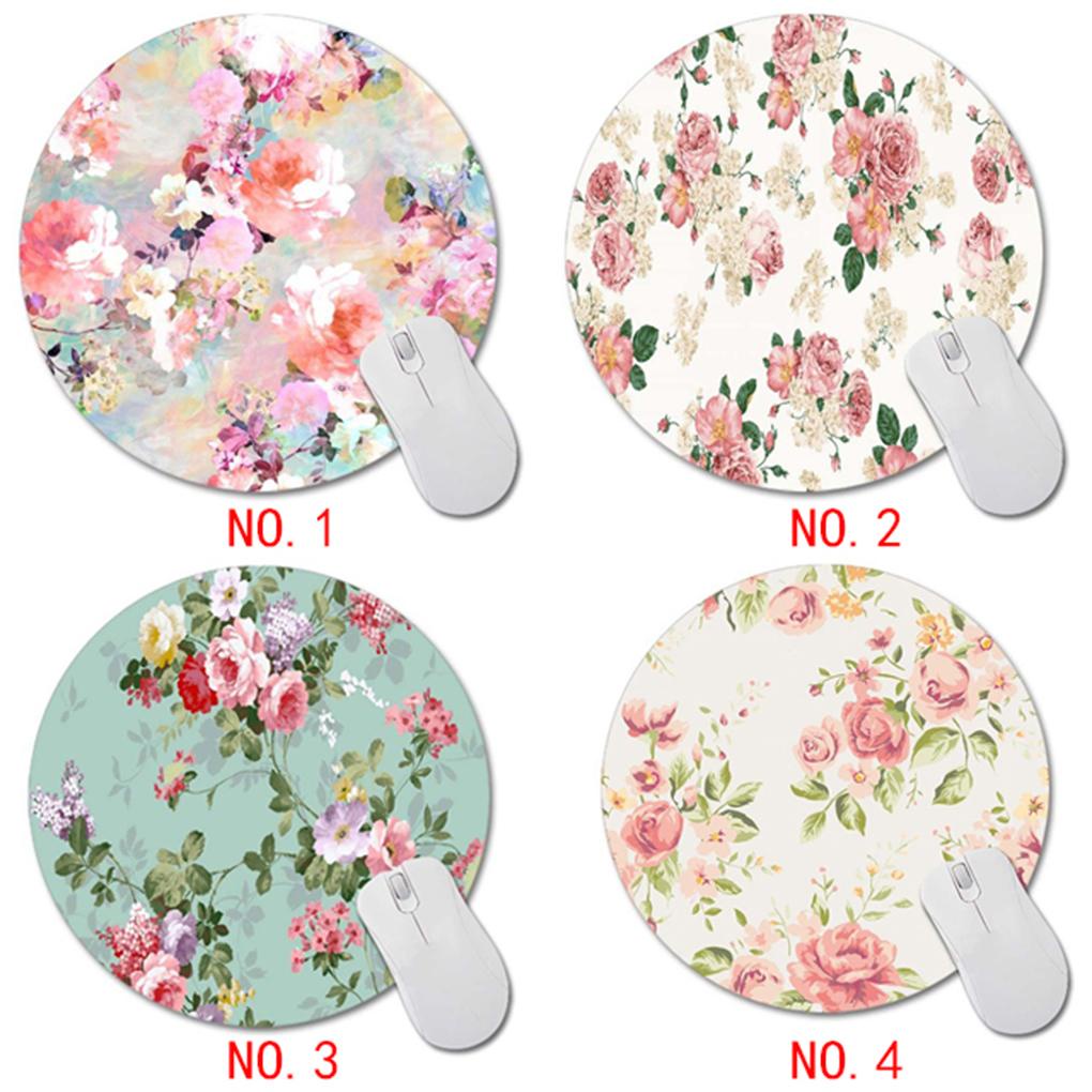 Miếng Lót Chuột Máy Tính Hình Tròn Bằng Cao Su Chống Mỏi Thời Trang