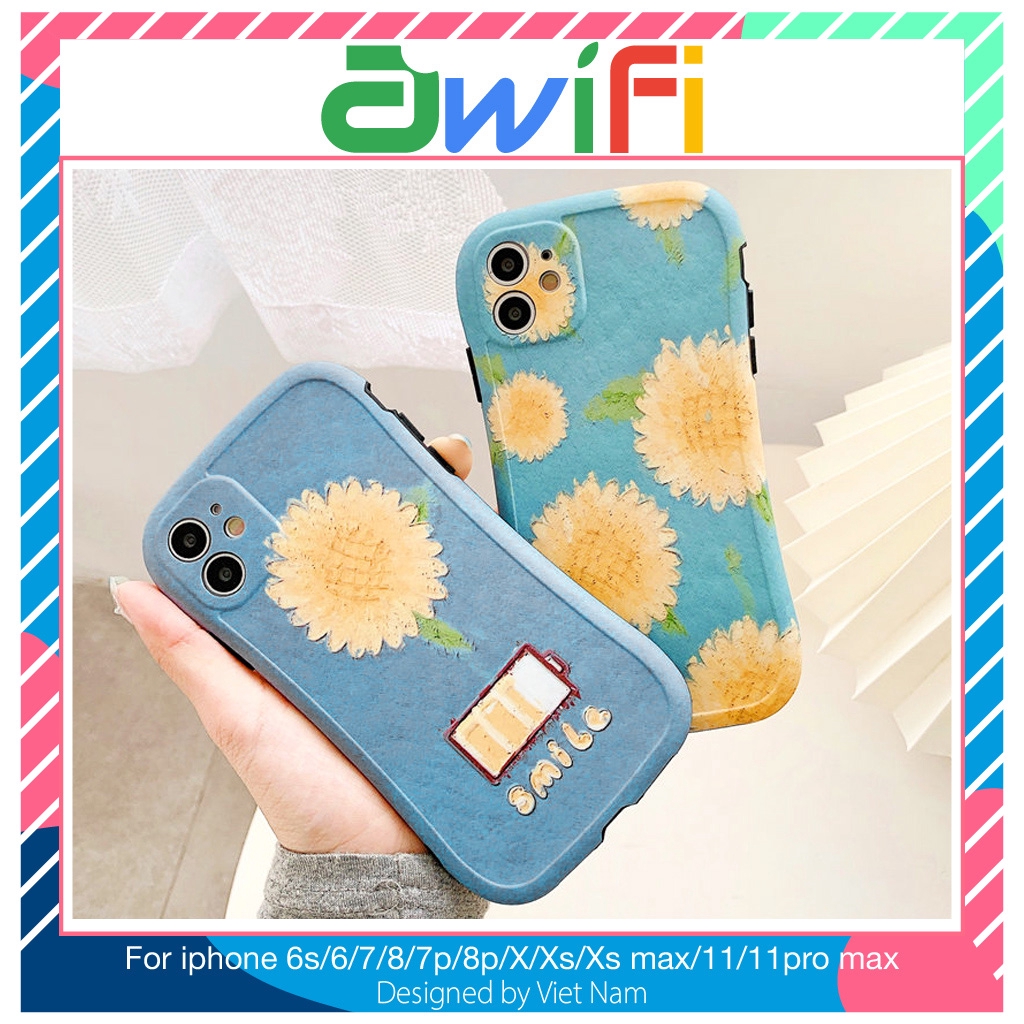 Ốp lưng iphone cong hoa hướng dương 5/5s/6/6plus/6s/6splus/7/7plus/8/8plus/x/xr/xs/11/12/pro/max/plus/promax- Awifi T3-1