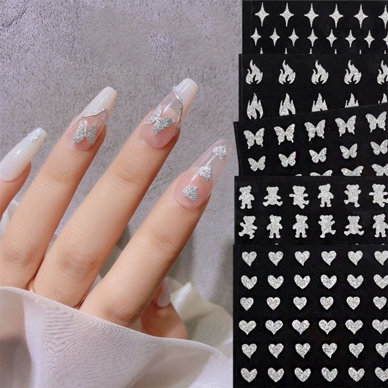 Sticker dán móng Flash nail bạc và vàng