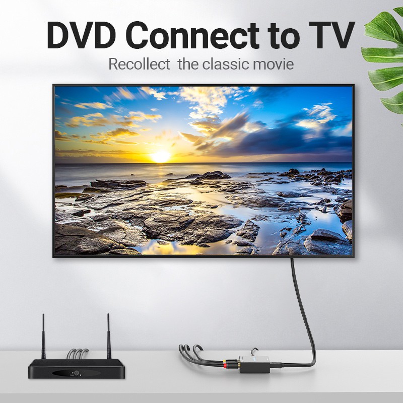 Đầu Chuyển Đổi VENTION Từ AV 3 Cổng RCA Sang Video HDMI 1080p 720p