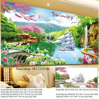 Tranh thêu chữ thập 3D Thuận buồm xuôi gió LV3355 (100 x 55 cm), LV3356 (120 x 60 cm), LV3357 (145 x 70 cm)