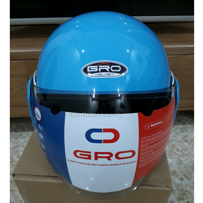 Mũ bảo hiểm cho Nữ chính hãng GRO A318 cao cấp - xanh ngọc