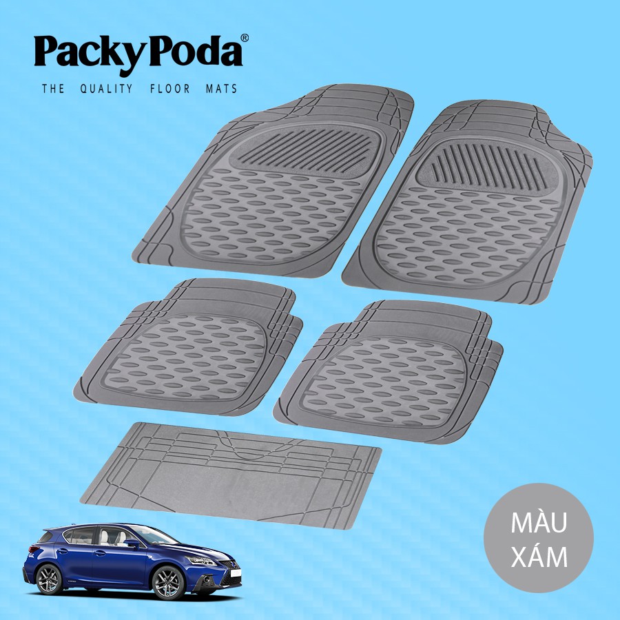 [Mã BMBAU300 giảm 10% đơn 499K] Bộ Thảm Lót Sàn Ô Tô PACKY PODA 6255 Màu Kem 4 Chỗ - Nhập Khẩu Chính Hãng