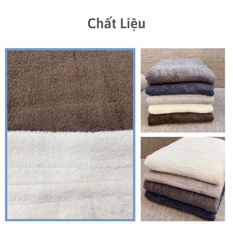 Set 2 khăn tắm Muji xuất dư khổ lớn 60x120cm cotton bông mềm siêu thấm hút XIAOMIMI D1.095