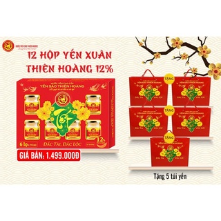Hộp xuân yến thiên hoàng 12% + tặng kèm 5 túi yến xuân