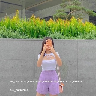 Quần sooc cúc bấm cạp cao