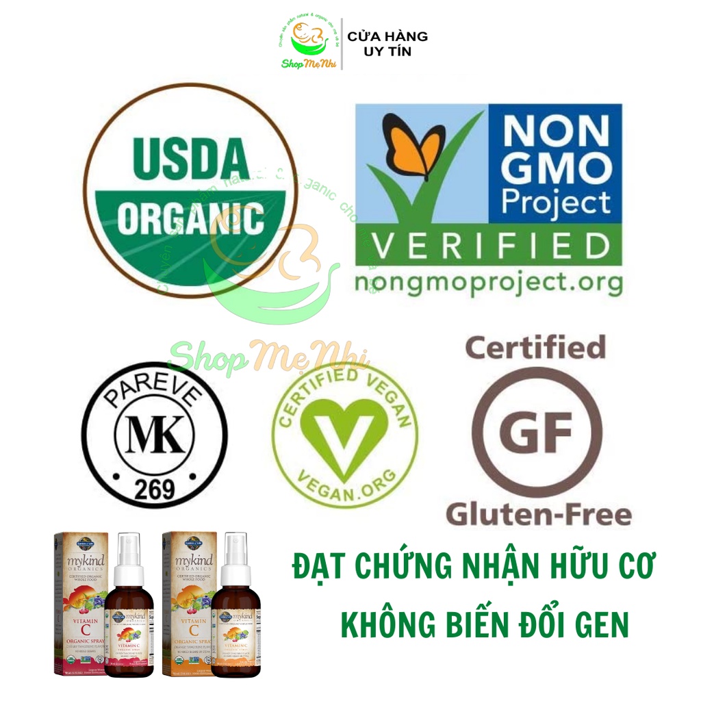 Siro C hữu cơ dạng xịt Garden of Life mykind Organics 58ml.