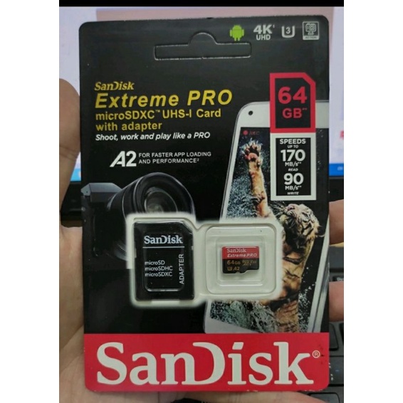 Thẻ nhớ Micro SD Sandisk 128GB 64GB 32GB 16GB Extreme Pro upto 170MB/s - Hàng Nhập Khẩu