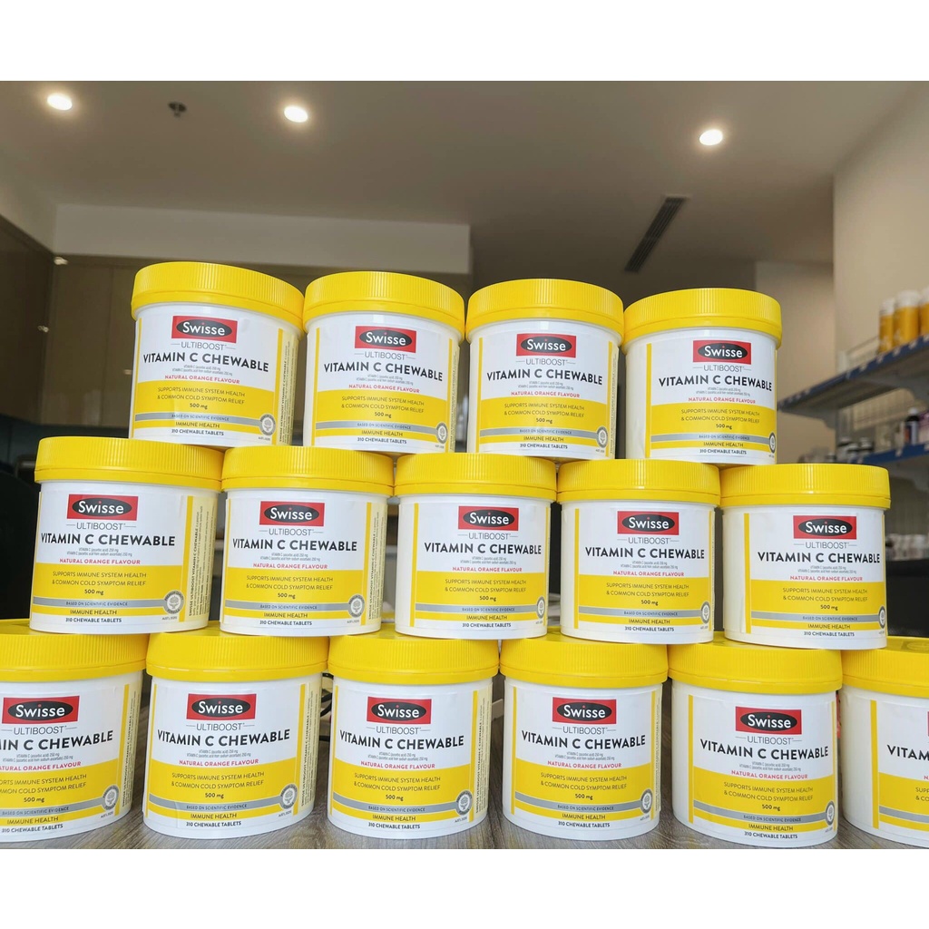 -Viên ngậm bổ sung Vitamin C Swisse VitaminC Chewable 500mg lọ 310 viên