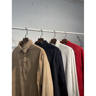  Sơ mi Nhung Tăm Đỏ   Đen   Trắng   Nâu 