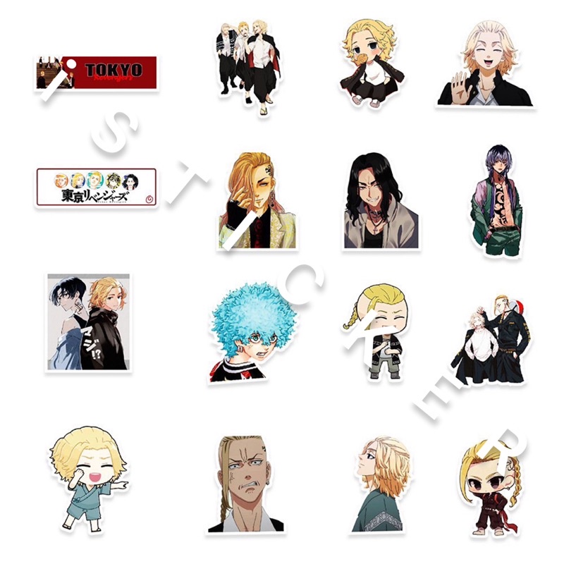Sticker Tokyo Revenge màu, trắng đen siêu hot chống thấm nước dán mũ nón bảo hiểm, điện thoại, laptop