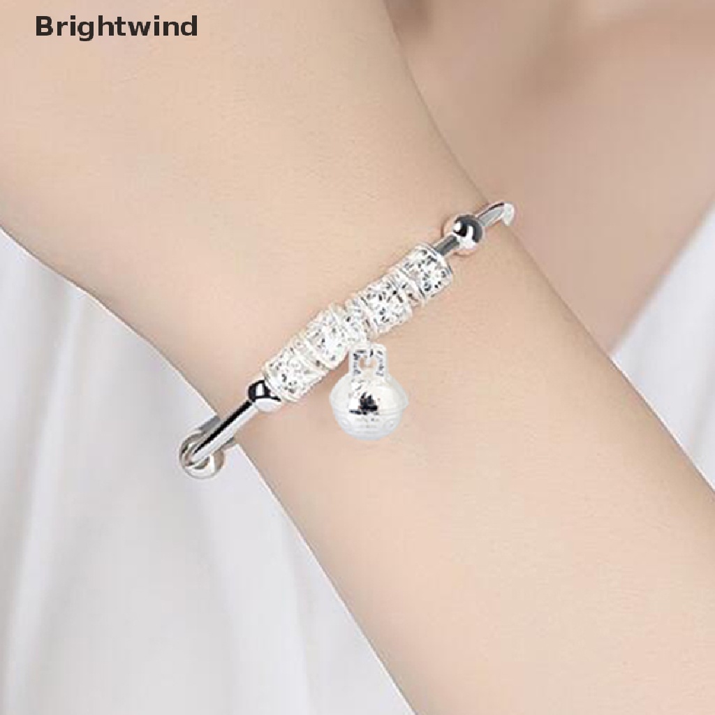 [Brightwind] Vintage Fashion Women Bell Jewelry Silver Plated Cuff Bracelet Charm Bangle Gift Hot Sell