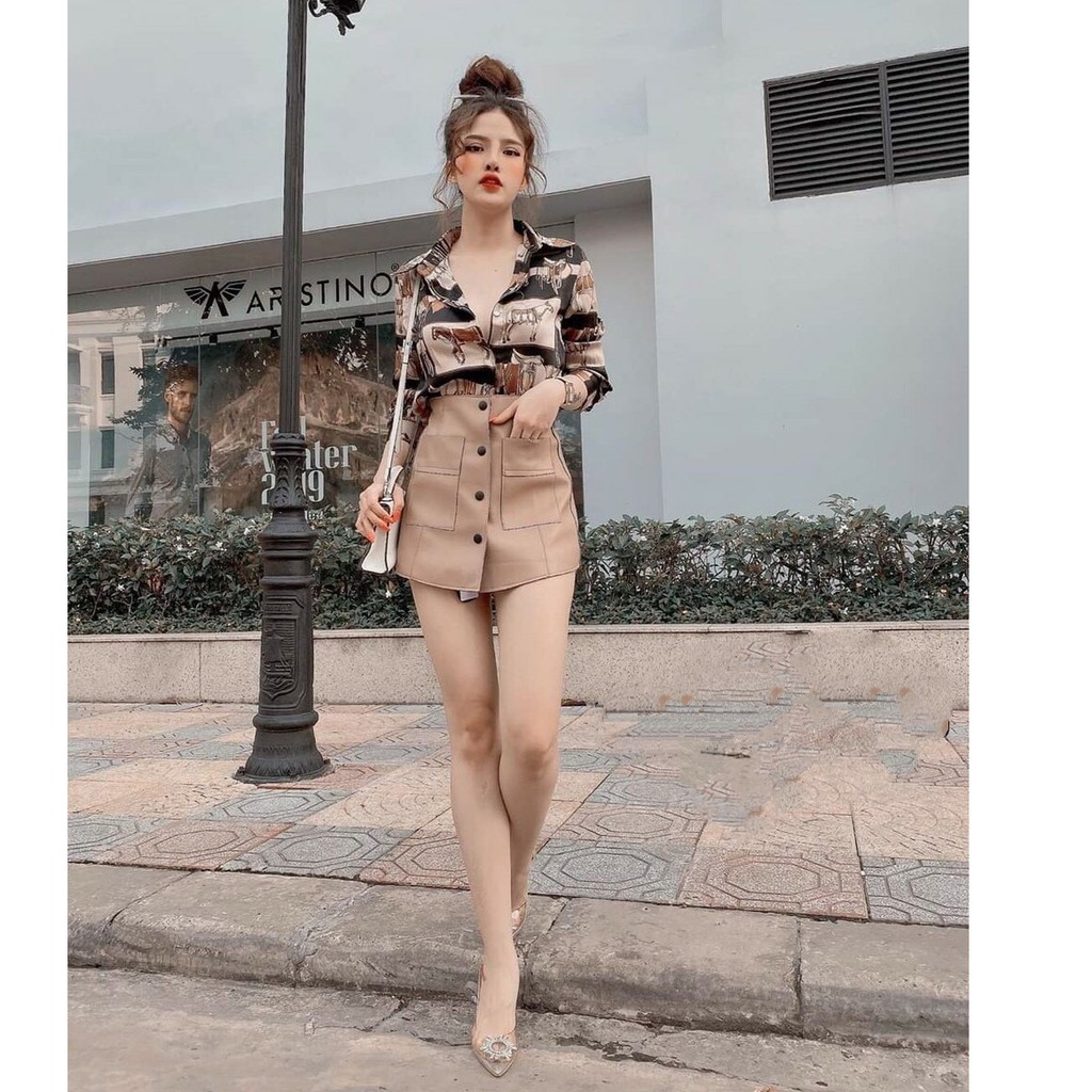 Áo sơ mi hoạ tiết dài tay chất bao đẹp