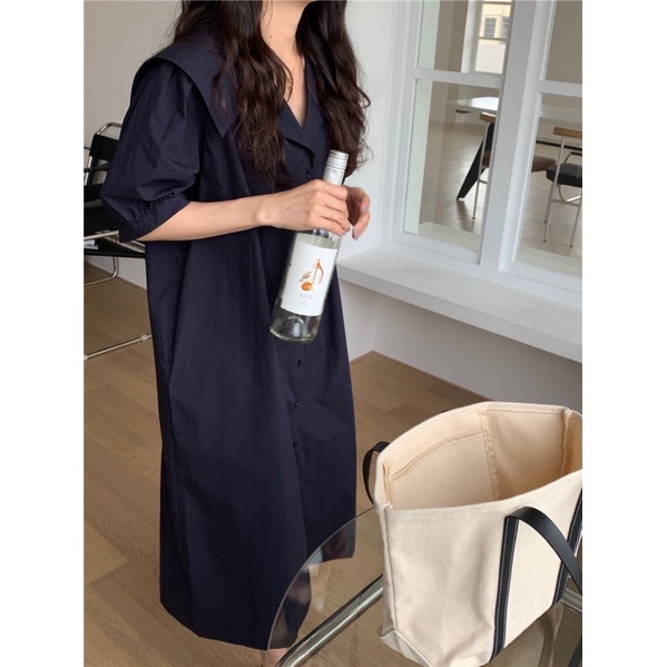 váy suông trơn dáng sơ mi basic cực xinh
