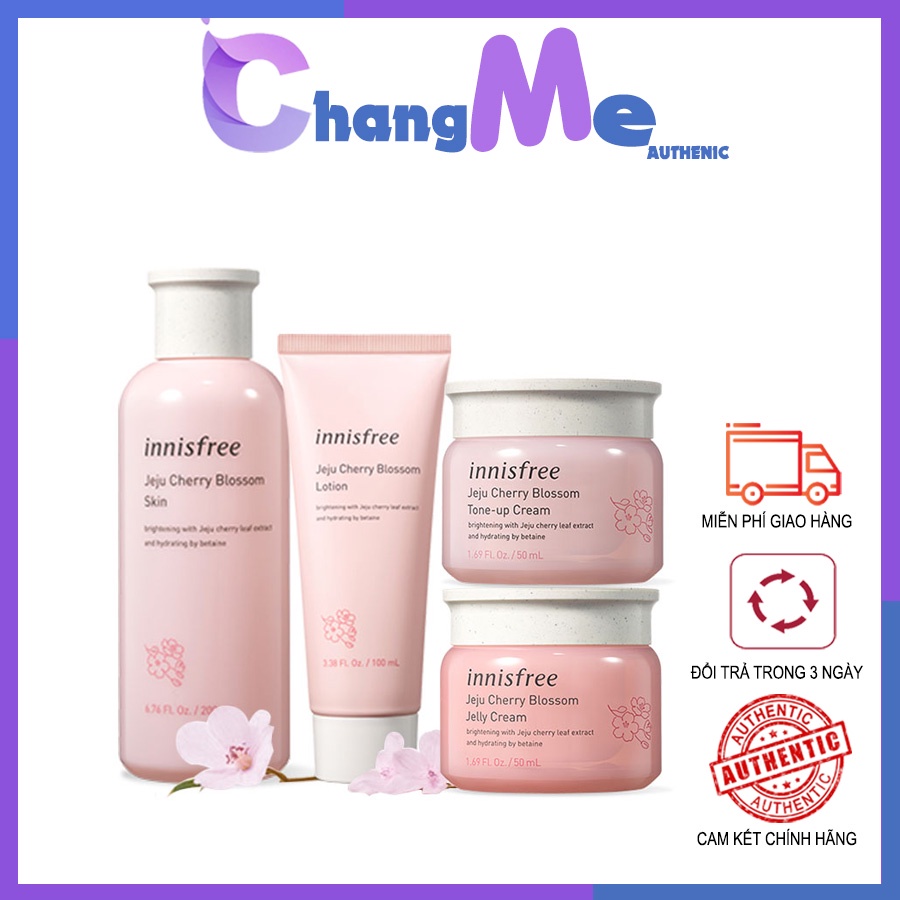 BỘ KEM DƯỠNG TRẮNG DA 🍑Siêu Hot🍑 Bộ Dưỡng Ẩm, Trắng Da Chiết Xuất Lá Hoa Anh Đào Innisfree
