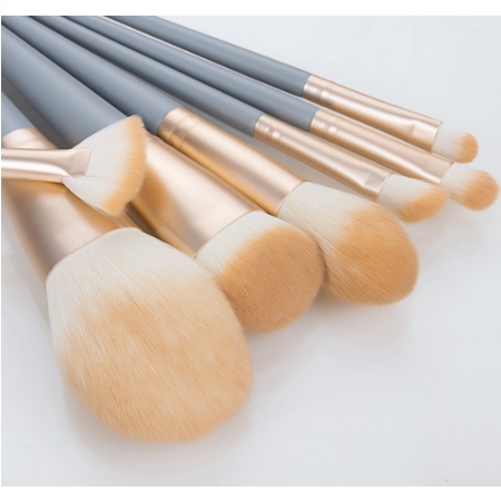 (Tặng kèm túi da) Set 10 cây cọ trang điểm xanh dương lông siêu mềm