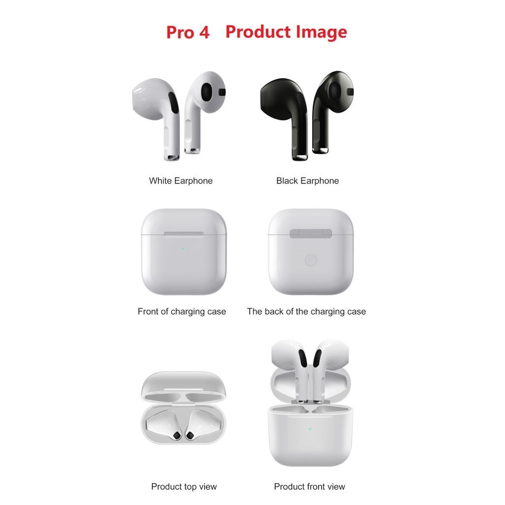 Tai nghe bluetooth Pro 4 airpod 5.0 TWS - Tai nghe nhét tai bluetooth thể thao không dây