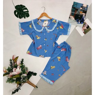 [ Ảnh Thật ] Bộ Lụa Lửng  vải bao mát