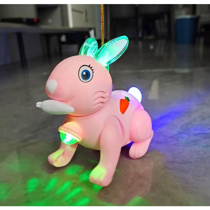 Đồ Chơi Chú Thỏ Chạy Pin Nhạc Đèn Dễ Thương Cho Bé