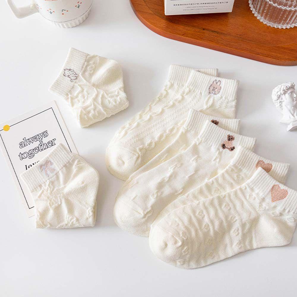 Vớ Cotton Cổ Thấp In Họa Tiết Hoạt Hình Dễ Thương Thoải Mái