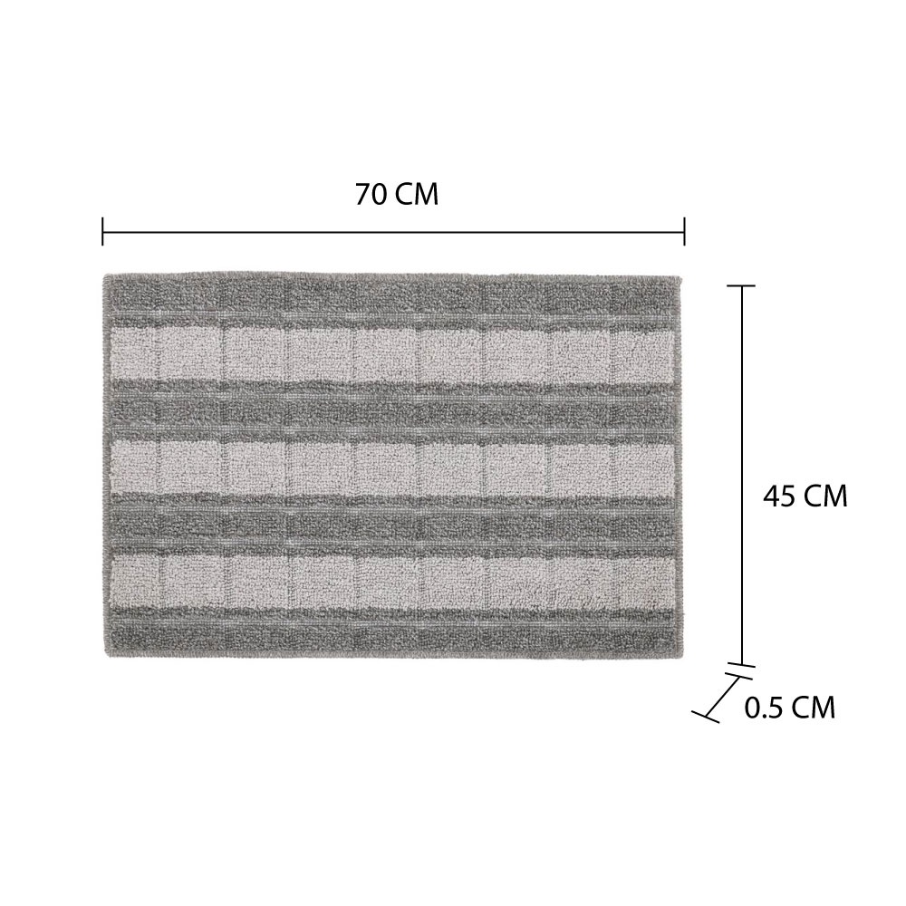 HomeBase HLS Thảm lót sàn thảm lau chân phòng tắm HLS 45x70cm màu Xám