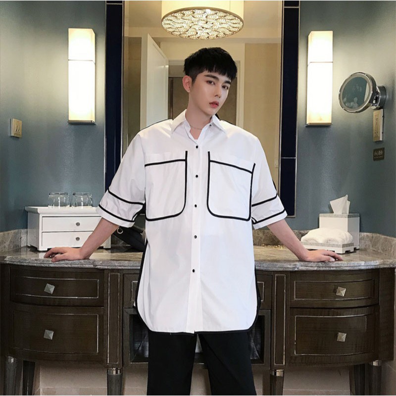 áo sơ mi ulzzang túi viền unisex đủ size 50-100kg | BigBuy360 - bigbuy360.vn