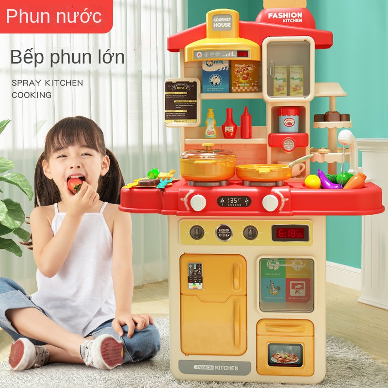 ☋Đồ chơi nhà bếp lớn cho trẻ em chơi nhà phun nấu ăn bộ nấu ăn mô phỏng đồ dùng nhà bếp bé trai và bé gái bé gái