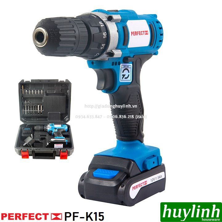 Máy khoan vặn vít dùng pin Perfect PF-K15 - 12V 1.5Ah