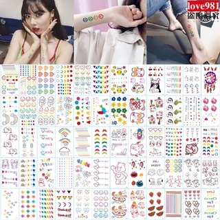 Set 30 Miếng Dán Hình Xăm Hoạt Hình Chống Thấm Nước Phong Cách Hàn Quốc Xinh Xắn