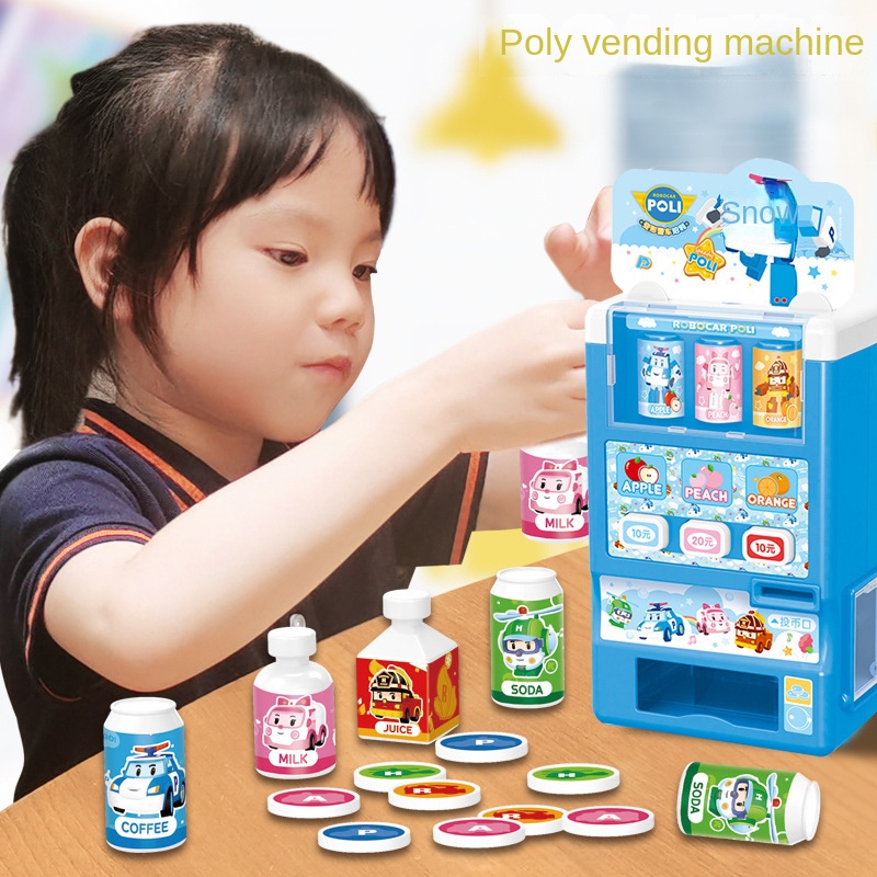 Đồ Chơi Máy Bán Nước Tự Động Trẻ Em BBS. Đồ Chơi Máy Bán Hàng Thông Minh Cho Bé Trai Bé Gái Poli