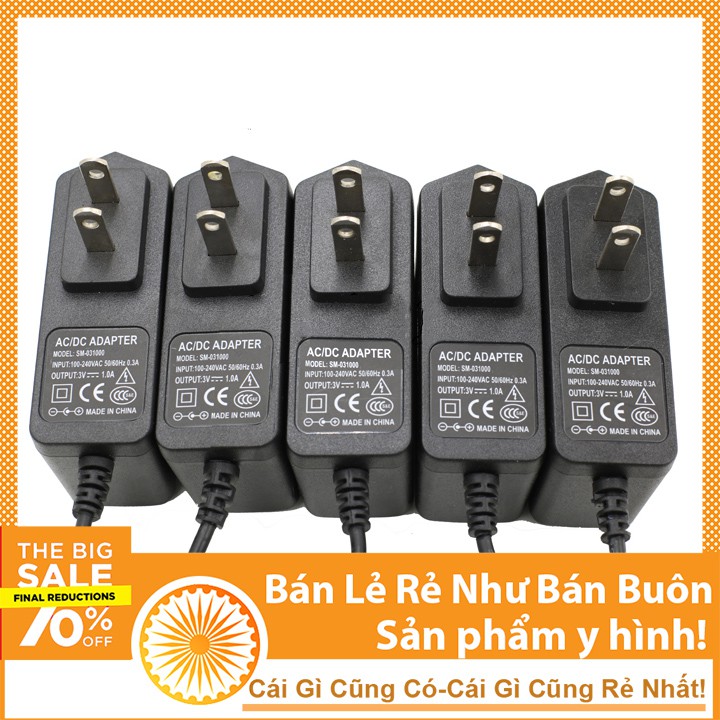 HAUI Nguồn Adapter 3V 1A Jack DC 5.5x2.1mm DHCNHN