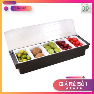[ Sỉ ] Khay đựng topping 4 - 5 - 6 ngăn - Hộp đựng đồ topping - Thiết bị máy móc pha chế