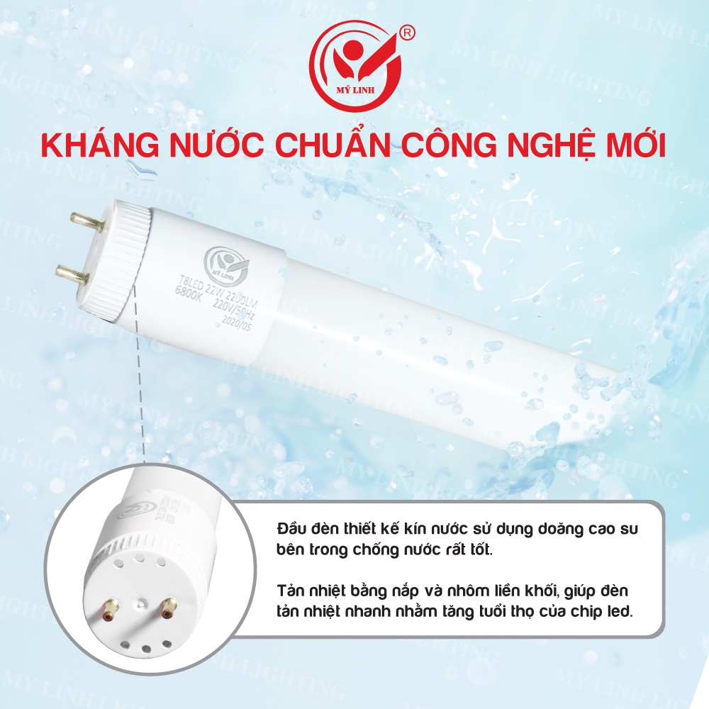 Bóng tuýp và máng đèn Mỹ Linh loại 60cm và 1m2 - Bảo hành 12 tháng
