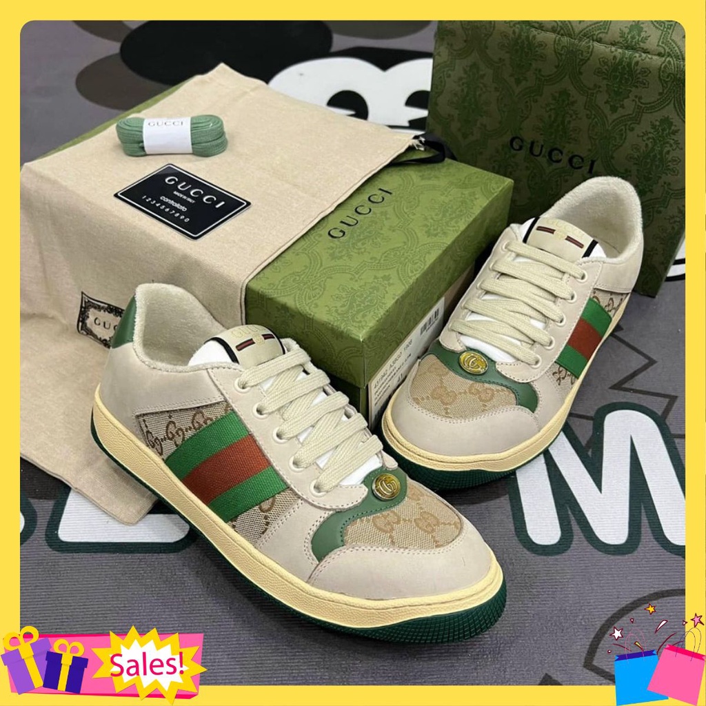 Giày Gucci Sơn tùng, Gucci xanh bản chuẩn cao cấp Full phụ kiện.