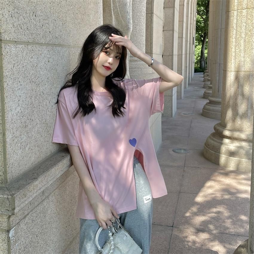 B&G Áo Thun Tay Ngắn Dáng Rộng Chất Liệu Cotton Phong Cách Hàn Quốc 2022 Thời Trang Cho Nữ Áo phông Nữ JL-TX-151