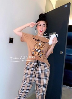 Set bộ BỦBERRY Gấu Thêu