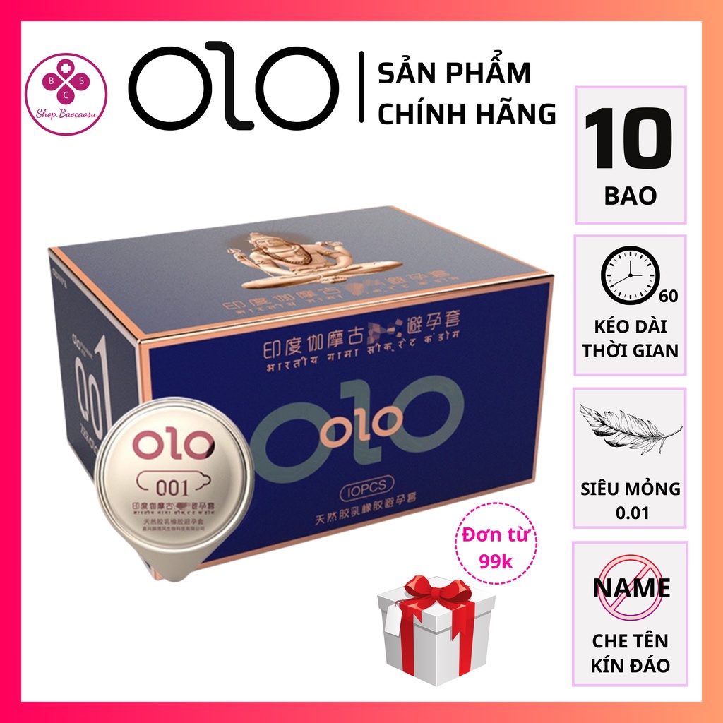 Bao cao su kéo dài thời gian siêu mỏng OLO 0.01 bcs hộp 10 chiếc _Nhi_Store3