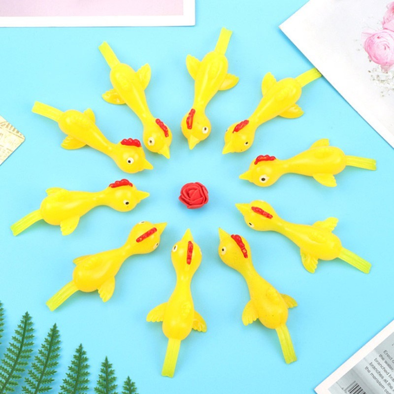 Set 3 Chú Gà Đồ Chơi Bằng Cao Su Vui Nhộn